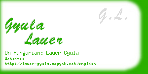 gyula lauer business card